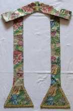 Spanish Antique White Embroidered High Mass Set of Vestments 7430